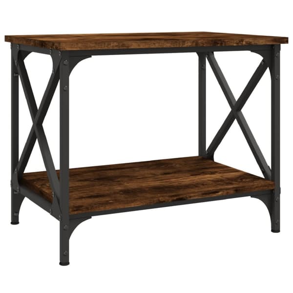 sidebord 55x38x45 cm konstrueret træ røget egetræsfarve