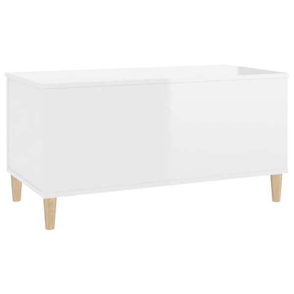 sofabord 90x44,5x45 cm konstrueret træ hvid højglans