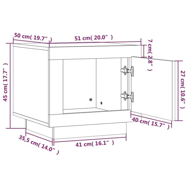 Soffbord vit 51x50x45 cm konstruerat trä