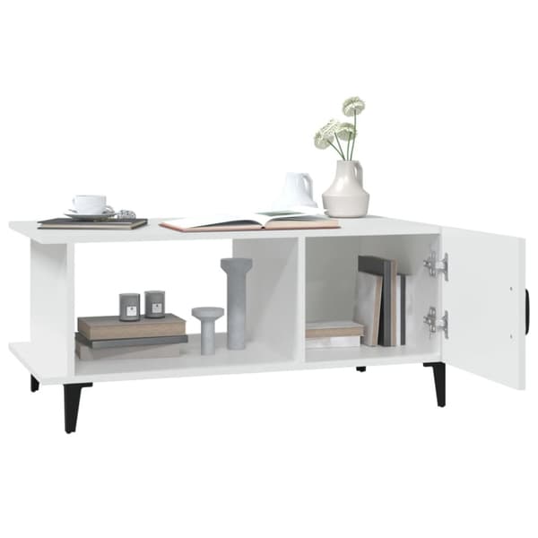 Soffbord vit 90x50x40 cm konstruerat trä