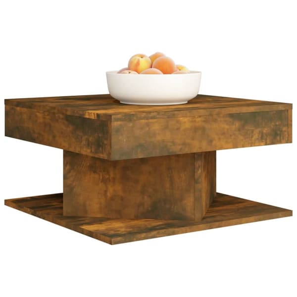 Soffbord rökfärgad ek 57x57x30 cm konstruerat trä