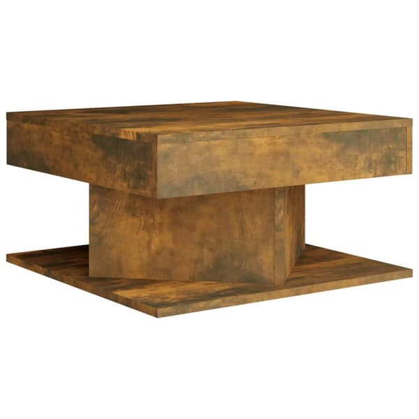 Soffbord rökfärgad ek 57x57x30 cm konstruerat trä