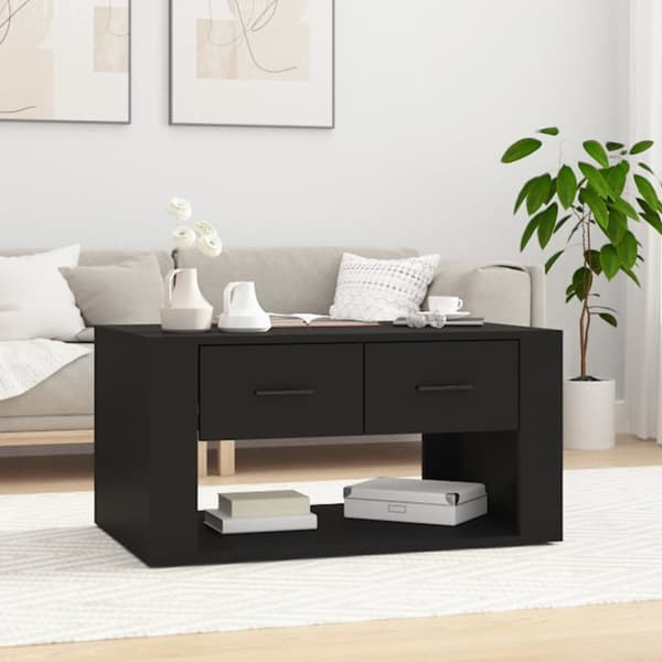 Soffbord svart 80x50x40 cm konstruerat trä
