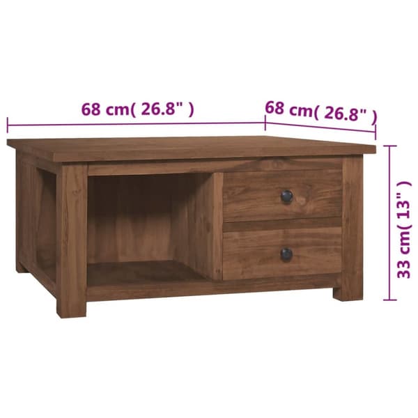 Soffbord 68x68x33 cm massiv teak