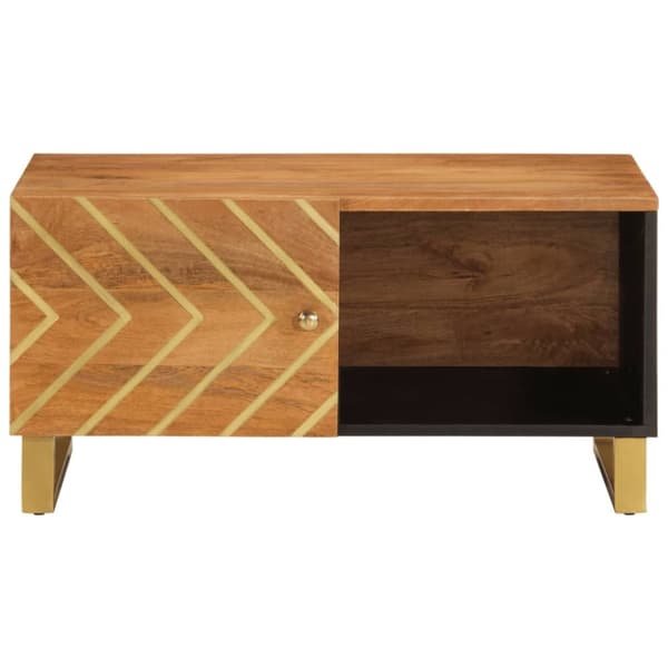Soffbord brun och svart 80x50x40 cm massivt mangoträ