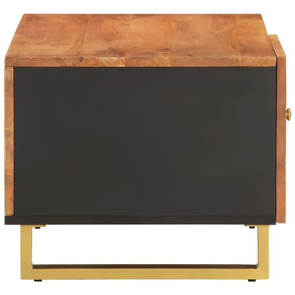 Soffbord brun och svart 80x50x40 cm massivt mangoträ