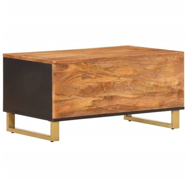Soffbord brun och svart 80x50x40 cm massivt mangoträ