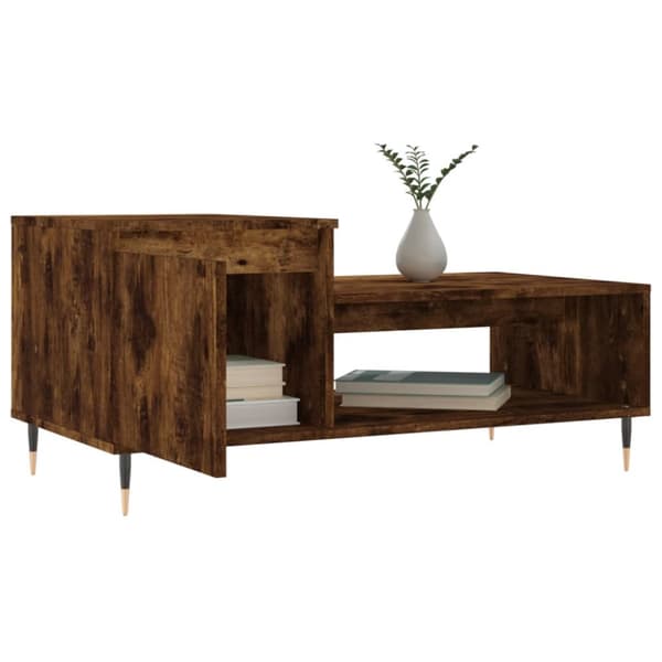 Soffbord rökfärgad ek 100x50x45 cm konstruerat trä