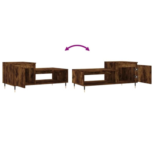 Soffbord rökfärgad ek 100x50x45 cm konstruerat trä