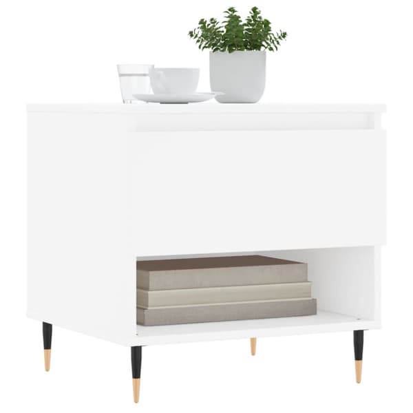 Soffbord vit 50x46x50 cm konstruerat trä
