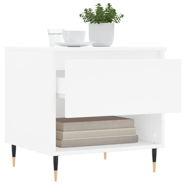 Soffbord vit 50x46x50 cm konstruerat trä