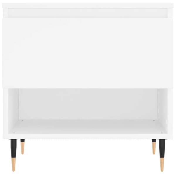 Soffbord vit 50x46x50 cm konstruerat trä