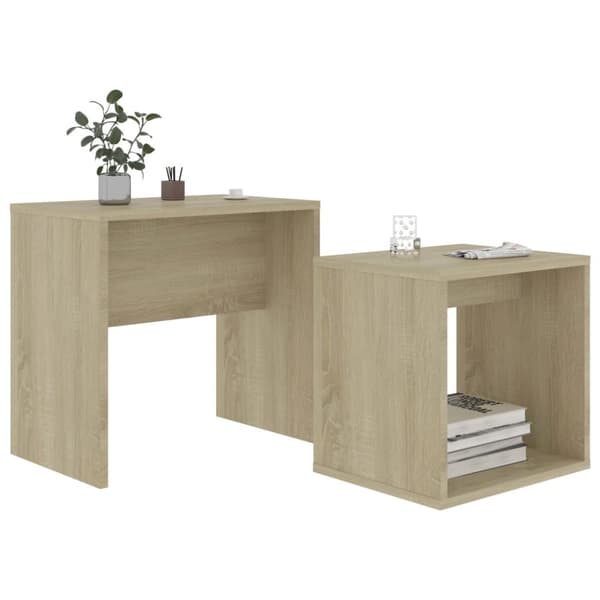 Soffbord set sonoma-ek 48x30x45 cm konstruerat trä