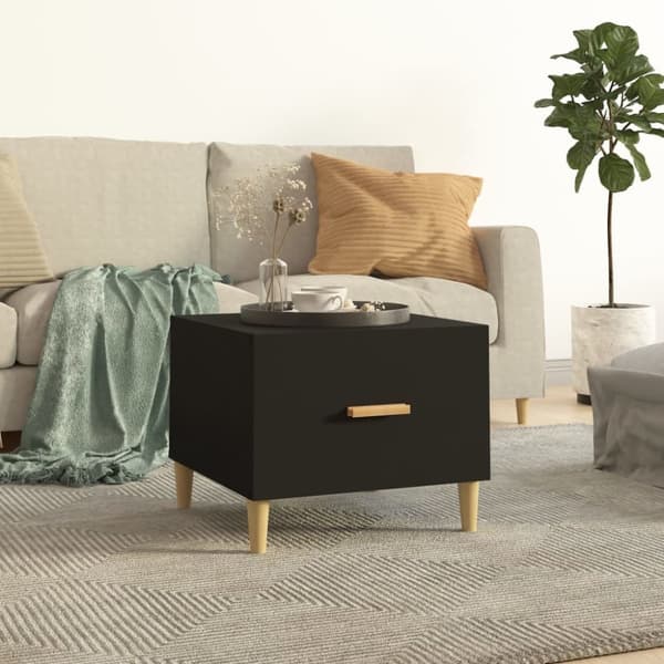 Soffbord 2 st svart 50x50x40 cm konstruerat trä