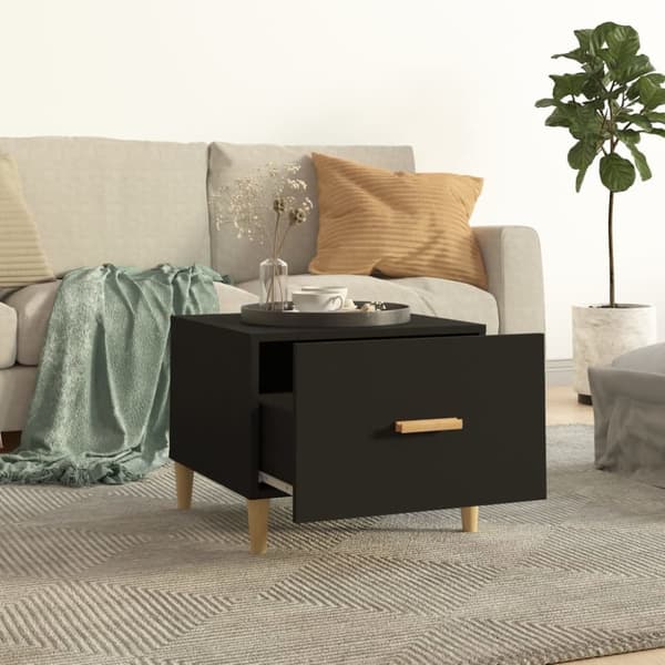 Soffbord 2 st svart 50x50x40 cm konstruerat trä