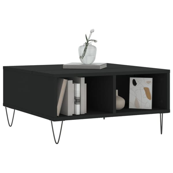 sofabord 60x60x30 cm konstrueret træ sort