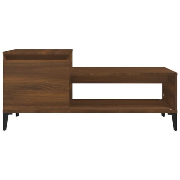 Soffbord brun ek 100x50x45 cm konstruerat trä