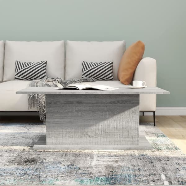sofabord 102x55,5x40 cm spånplade grå sonoma-eg