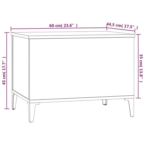 Soffbord rökfärgad ek 60x44,5x45 cm konstruerat trä