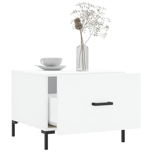 Soffbord 2 st vit 50x50x40 cm konstruerat trä