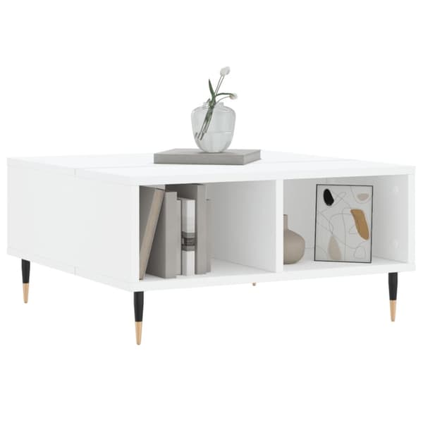 sofabord 60x60x30 cm konstrueret træ hvid