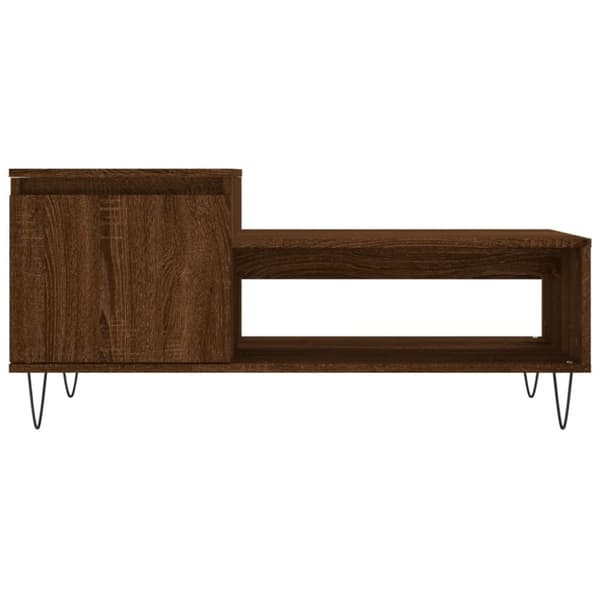 Soffbord brun ek 100x50x45 cm konstruerat trä