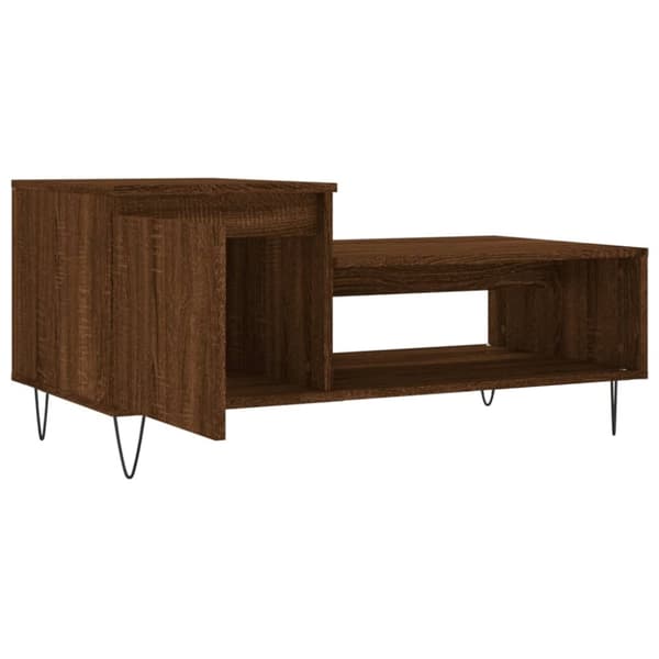 Soffbord brun ek 100x50x45 cm konstruerat trä