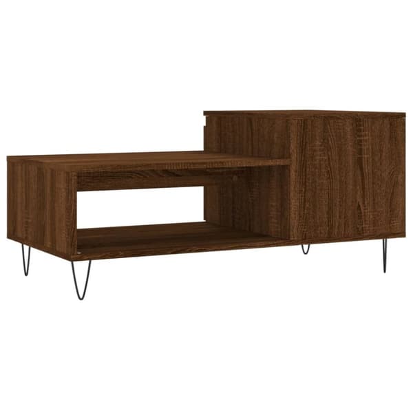 Soffbord brun ek 100x50x45 cm konstruerat trä