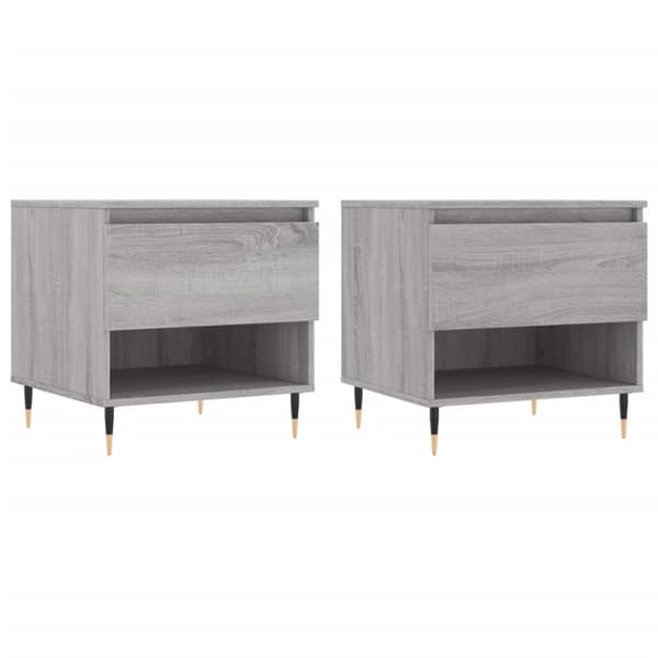 Sohvapöydät 2 kpl harmaa Sonoma 50x46x50 cm tekninen puu