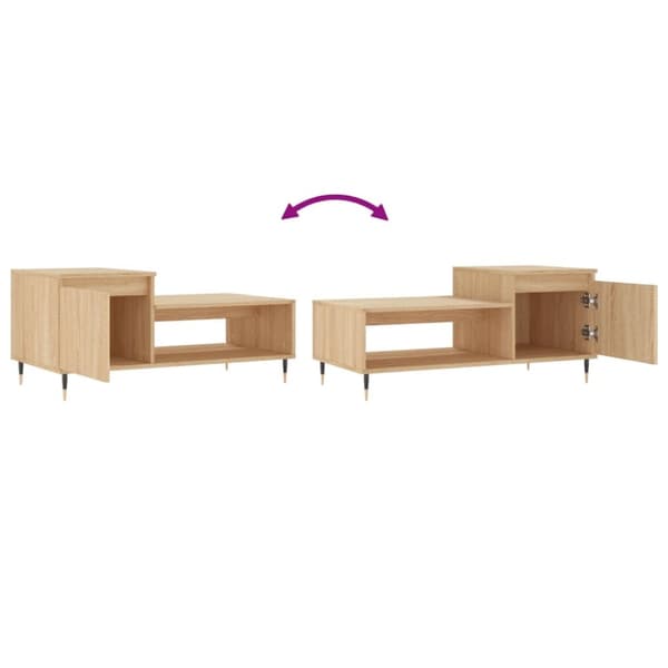 Soffbord sonoma-ek 100x50x45 cm konstruerat trä