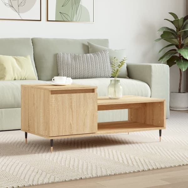 Soffbord sonoma-ek 100x50x45 cm konstruerat trä