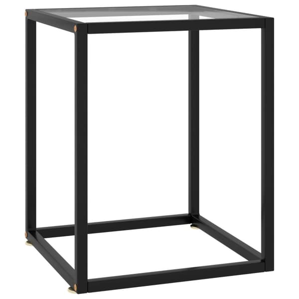 sofabord 40x40x50 cm hærdet glas sort