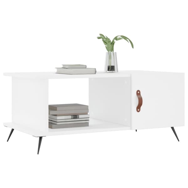 Soffbord vit 90x50x40 cm konstruerat trä