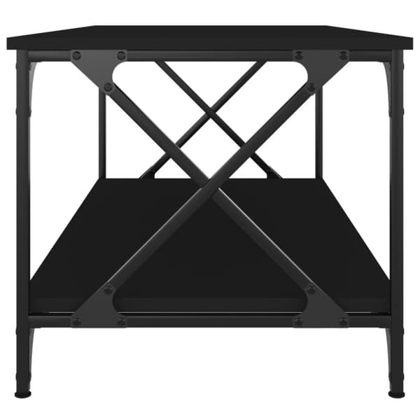 Soffbord svart 100x50x45 cm konstruerat trä och järn