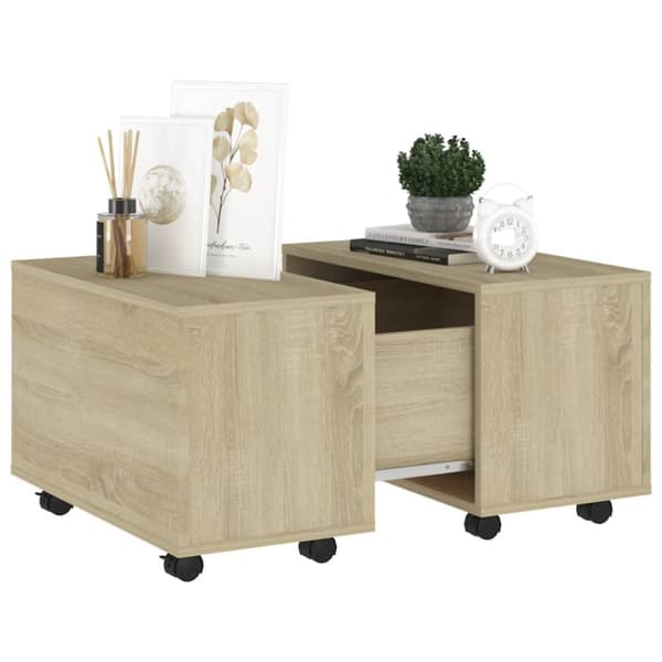 Soffbord sonoma-ek 60x60x38 cm konstruerat trä