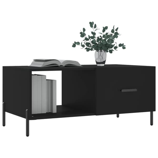 Soffbord svart 90x50x40 cm konstruerat trä