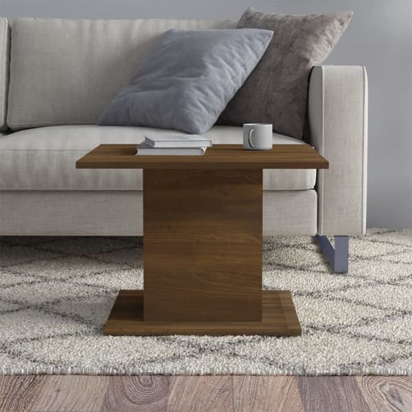 Soffbord brun ek 55,5x55,5x40 cm konstruerat trä