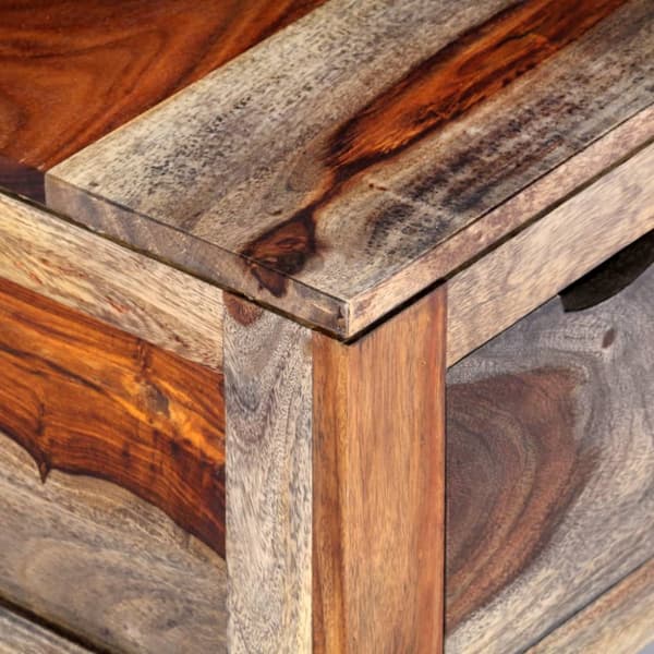 Soffbord 100x50x30 cm grå massivt sheshamträ