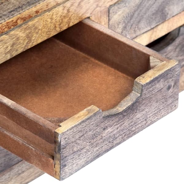 Soffbord 100x50x30 cm grå massivt sheshamträ