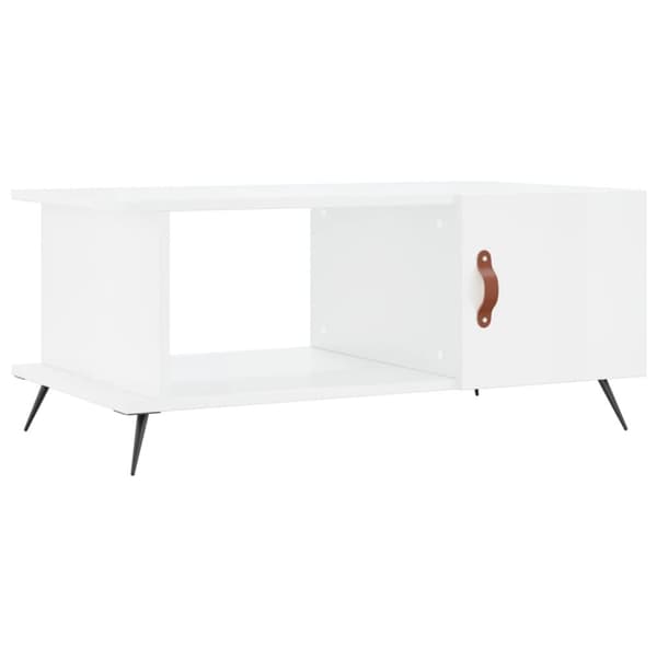 Soffbord vit högglans 90x50x40 cm konstruerat trä