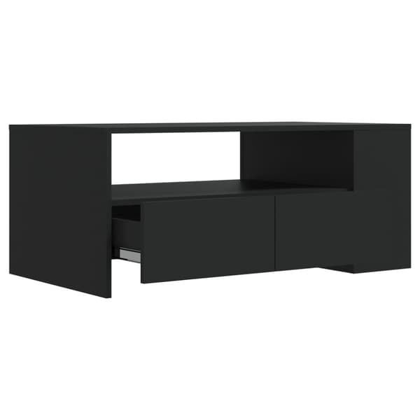 Soffbord svart 102x55x42 cm konstruerat trä