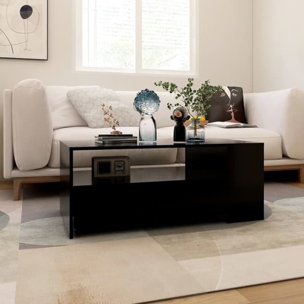 Soffbord svart 102x55x42 cm konstruerat trä