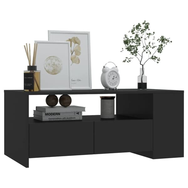Soffbord svart 102x55x42 cm konstruerat trä