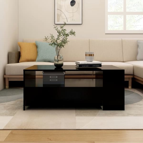 Soffbord svart 102x55x42 cm konstruerat trä