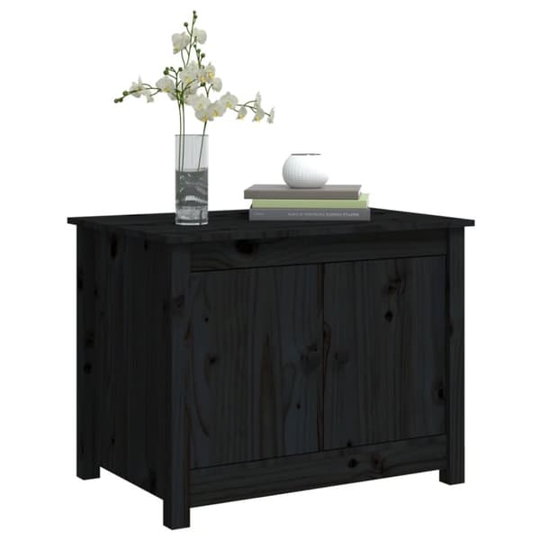 Sohvapöytä musta 71x49x55 cm täysi mänty