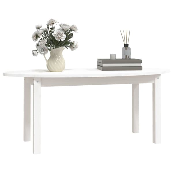 sofabord 110x55x45 cm massivt fyrretræ hvid