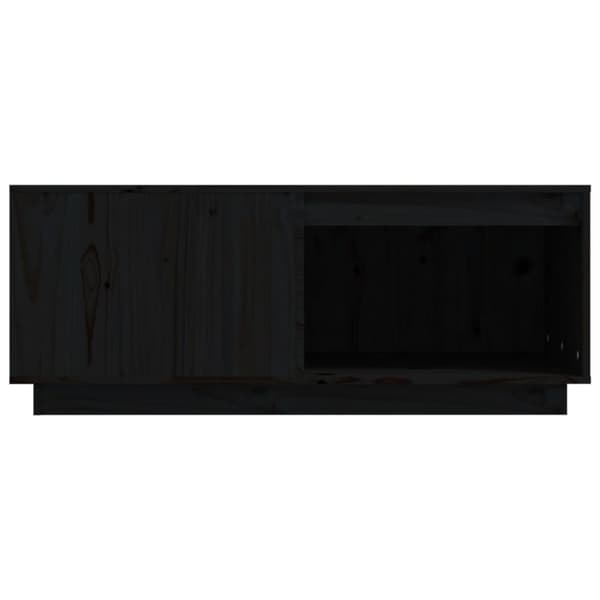 Soffbord svart 100x101x40,5 cm massiv furu