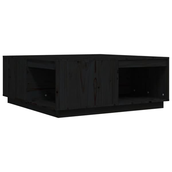 Soffbord svart 100x101x40,5 cm massiv furu