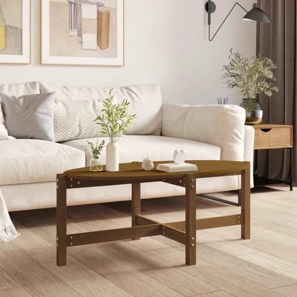 Sohvapöytä hunajanruskea 118x63x45 cm täysi mänty