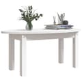 Miniatyrbild 4 av 9: Soffbord vit 80x40x35 cm massiv furu